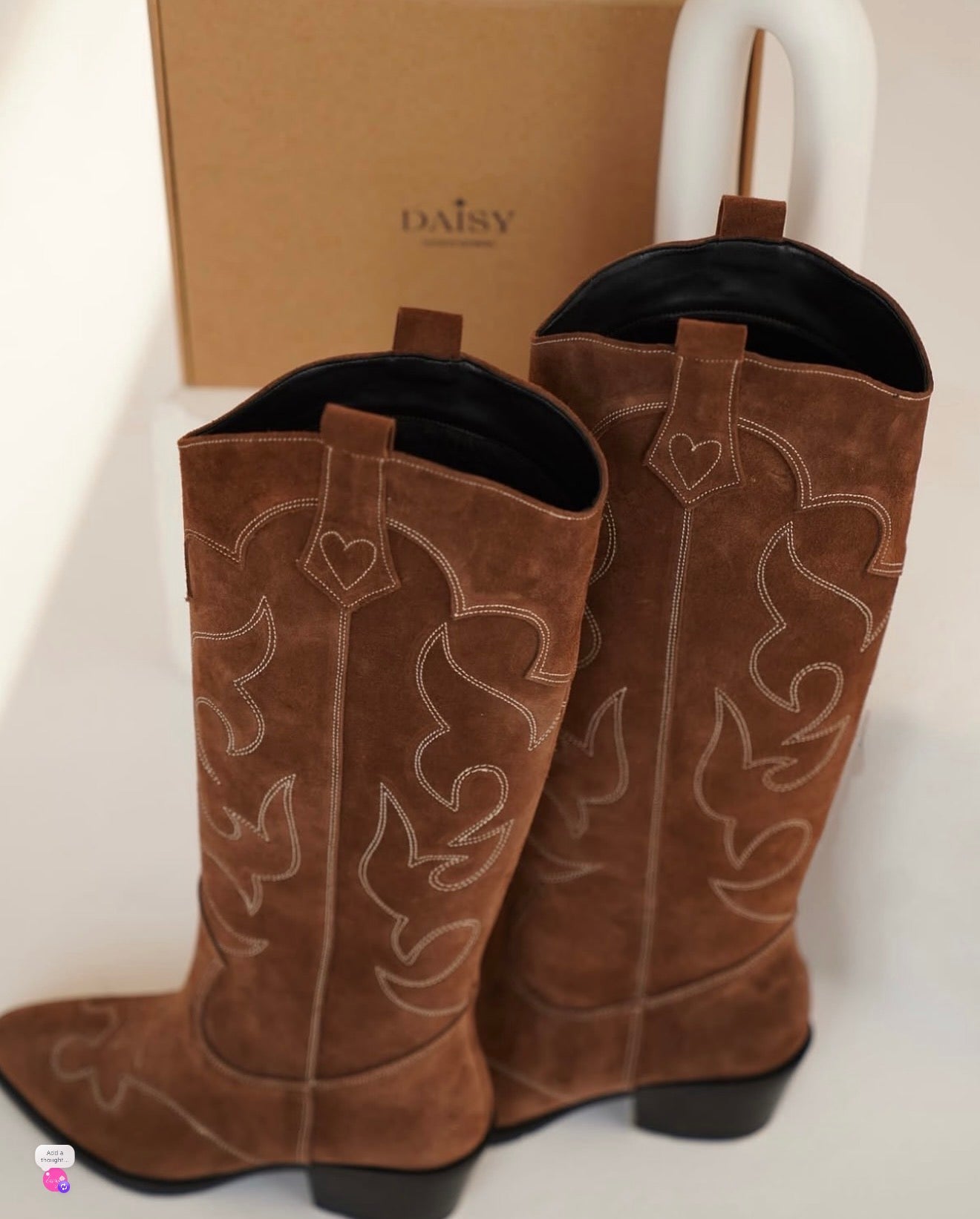 Natural suede boots